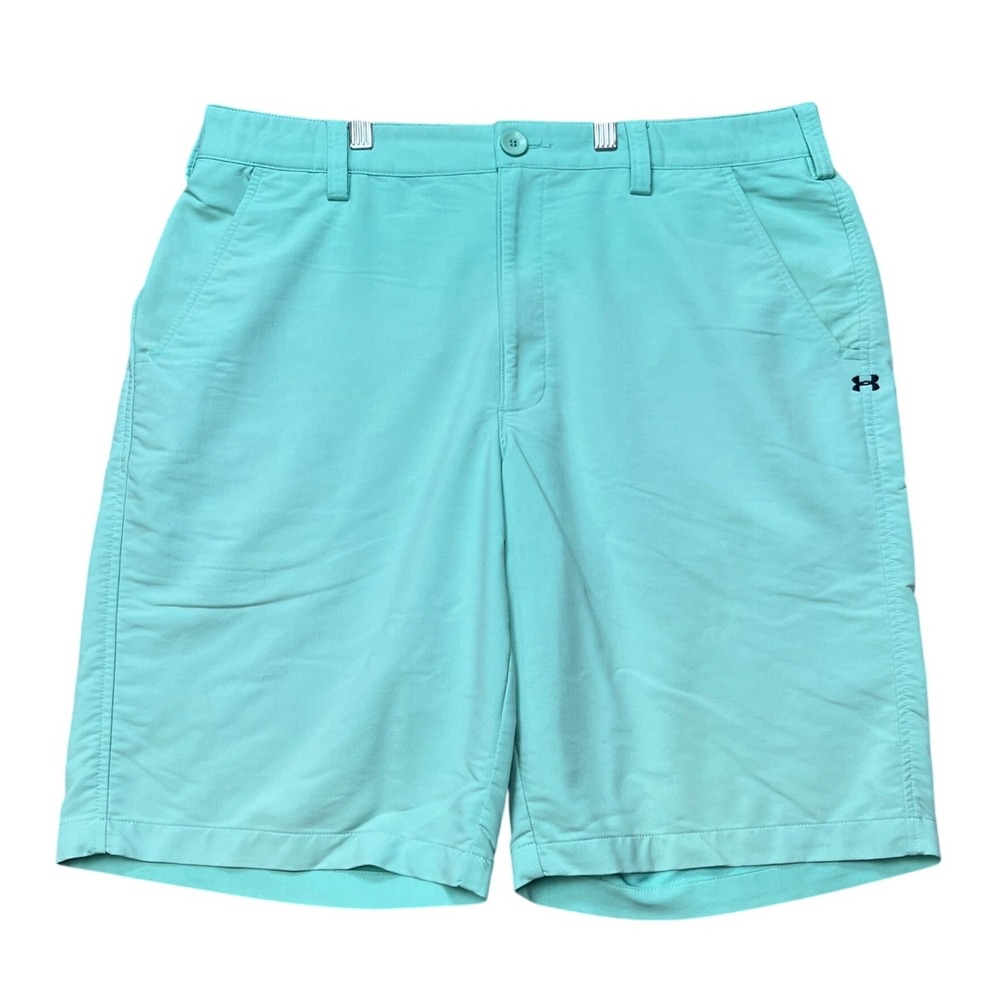 Under Armour‎ Golf Shorts Mens 36 Turquoise Performance Flat Front Activewear